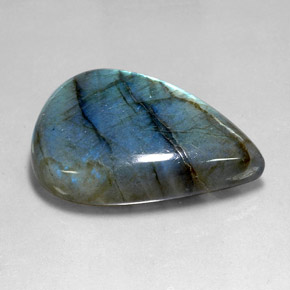 Labradorita multicolor natural de 70,99 ct, en forma de pera, translúcido