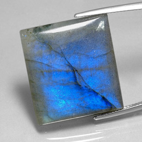 Labradorita Multicolor natural de 36.48 ct, Corte Baguette, Translúcido