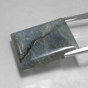 Labradorita Multicolor natural de 36.48 ct, Corte Baguette, Translúcido