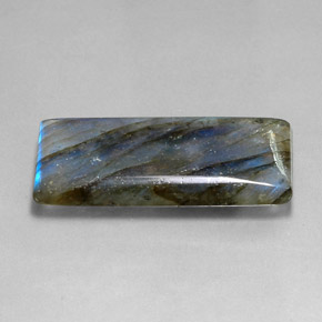 Labradorita multicolor natural de 22,45 ct, baguette, translúcido