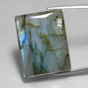 Labradorita multicolor natural de 45,78 ct, baguette, translúcido