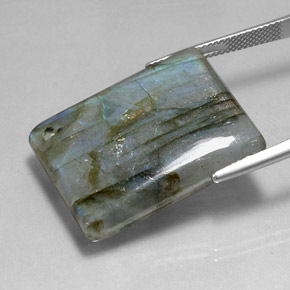 Labradorita multicolor natural de 45,78 ct, baguette, translúcido