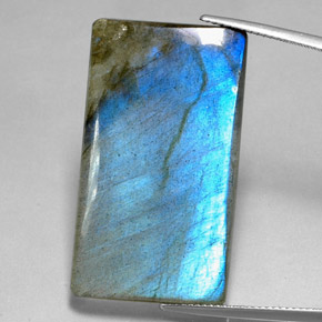 Labradorita multicolor natural de 35,90 ct, baguette, translúcido
