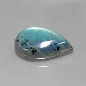 Labradorita multicolor natural de 28,52 ct, en forma de pera, opaco