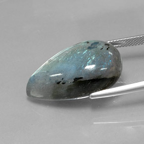 Labradorita multicolor natural de 28,52 ct, en forma de pera, opaco