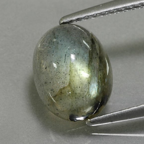 Labradorita multicolor natural de 3,19 ct, corte óvalo, translúcido