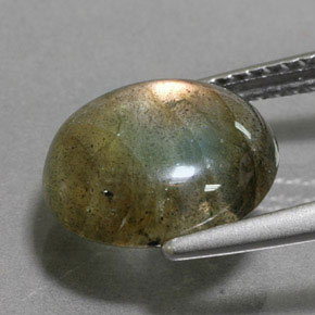 Labradorita Multicolor natural de 3.40 ct, Corte Óvalo, Translúcido