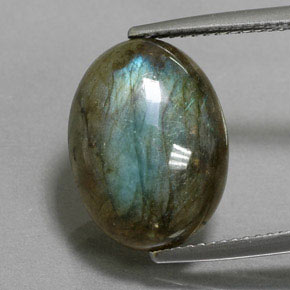 Labradorita multicolor natural de 8,06 ct, corte óvalo, translúcido