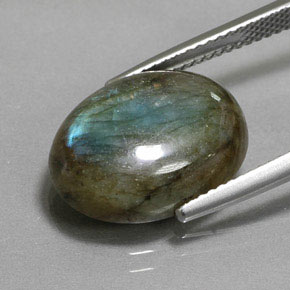 Labradorita multicolor natural de 8,06 ct, corte óvalo, translúcido