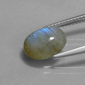 Labradorita multicolor natural de 2,62 ct, corte óvalo, translúcido