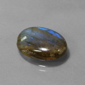 Labradorita multicolor natural de 6,83 ct, corte óvalo, translúcido