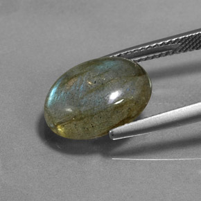 Labradorita Multicolor natural de 5.51 ct, Corte Óvalo, Translúcido