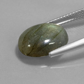 Labradorita multicolor natural de 5,31 ct, corte óvalo, translúcido