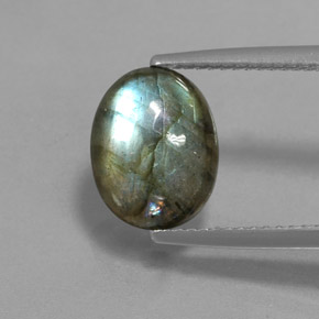Labradorita multicolor natural de 3,75 ct, corte óvalo, translúcido