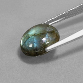 Labradorita multicolor natural de 3,75 ct, corte óvalo, translúcido