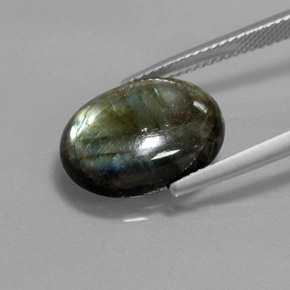 Labradorita multicolor natural de 7,29 ct, corte óvalo, opaco