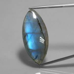 Labradorita multicolor natural de 21,02 ct, transparente, transparente / translúcido
