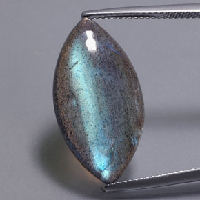 Labradorita multicolor natural de 12,31 ct, marquesa, translúcido
