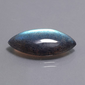 Labradorita multicolor natural de 12,31 ct, marquesa, translúcido