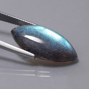 Labradorita multicolor natural de 12,31 ct, marquesa, translúcido