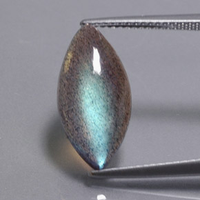 Labradorita multicolor natural de 5,19 ct, transparente, transparente / translúcido