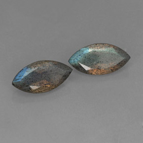 Gemas de labradorita brillo azul grisáceo natural de  ct, transparente, transparente / translúcido