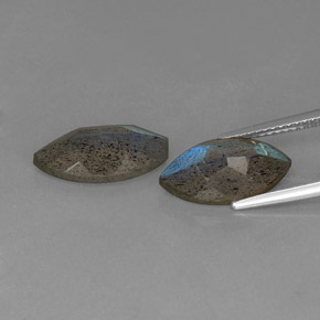 Gemas de labradorita brillo azul grisáceo natural de  ct, transparente, transparente / translúcido