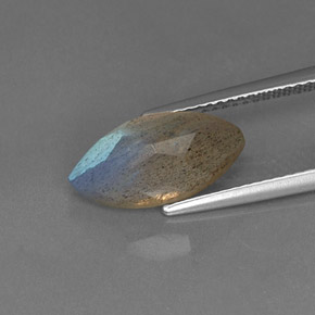 Labradorita azul natural de 3,55 ct, transparente, transparente / translúcido