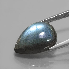 Labradorita Multicolor natural de 10.49 ct, En forma de pera, Translúcido