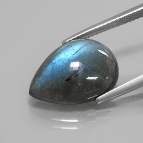 Labradorita multicolor natural de 8,76 ct, en forma de pera, translúcido