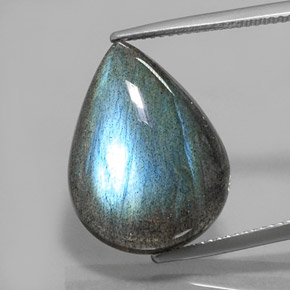 Labradorita multicolor natural de 14,88 ct, en forma de pera, translúcido