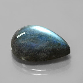 Labradorita multicolor natural de 14,88 ct, en forma de pera, translúcido
