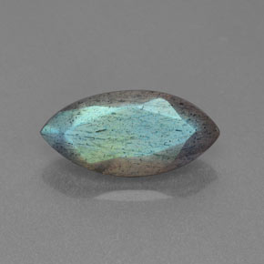 Labradorita gris con brillo azul natural de 2,82 ct, transparente, transparente / translúcido