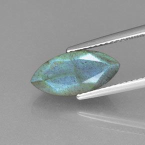 Labradorita azul natural de 3,54 ct, transparente, transparente / translúcido