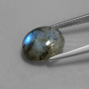 Labradorita Multicolor natural de 4.06 ct, Corte Óvalo, Translúcido