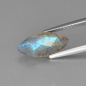 Labradorita Brillo azul grisáceo natural de 2.46 ct, Transparente, Transparente / Translúcido