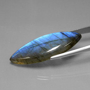 Labradorita azul natural de 36,89 ct, marquesa, transparente