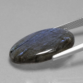 Labradorita azul natural de 16,81 ct, corte óvalo, transparente