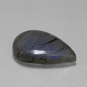 Labradorita azul natural de 27,70 ct, en forma de pera, transparente
