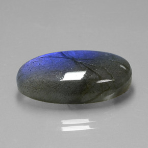 Labradorita azul natural de 19,57 ct, corte óvalo, transparente