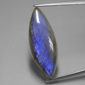 Labradorita Brillo azul grisáceo natural de 18.92 ct, Marquesa, Transparente