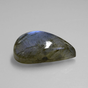 Labradorita azul natural de 21,94 ct, en forma de pera, transparente