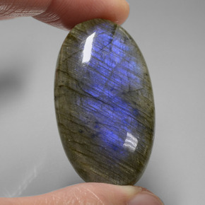 Labradorita azul natural de 58,44 ct, corte óvalo, transparente