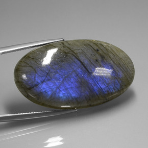 Labradorita azul natural de 58,44 ct, corte óvalo, transparente