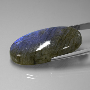 Labradorita azul natural de 58,44 ct, corte óvalo, transparente