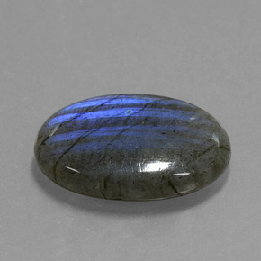 Labradorita Brillo azul grisáceo natural de 15.48 ct, Corte Óvalo, Transparente