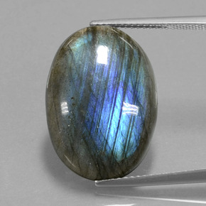 Labradorita azul natural de 14,95 ct, corte óvalo, transparente