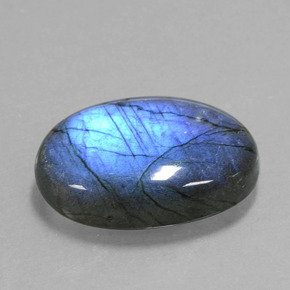 Labradorita azul natural de 20,59 ct, corte óvalo, transparente