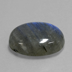 Labradorita Brillo azul grisáceo natural de 21.85 ct, Corte Óvalo, Transparente