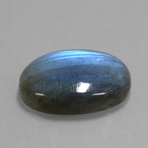 Labradorita azul natural de 17,74 ct, corte óvalo, transparente